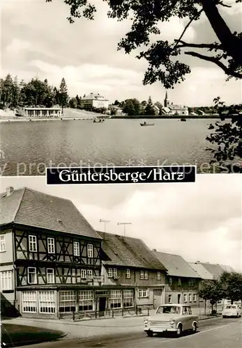 AK / Ansichtskarte  Guentersberge Muehlteich mit Freibad Jugendherberge Guentersberge