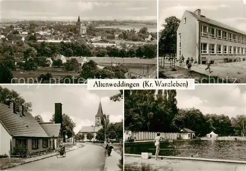 AK / Ansichtskarte  Altenweddingen Stadtpanorama Polytechnische Oberschule Breite Strasse Schwimmbad Altenweddingen