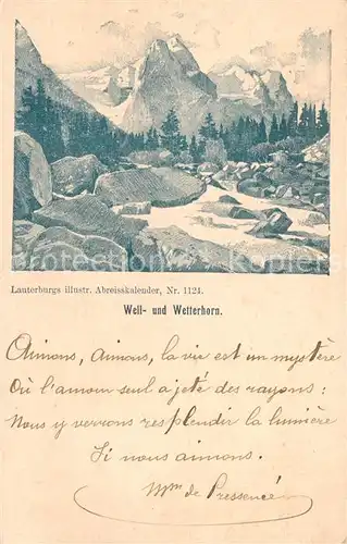 AK / Ansichtskarte Lauterbrunnen_BE Well und Wetterhorn Lauterbrunnen BE
