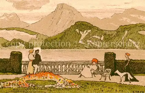 AK / Ansichtskarte Hertenstein__LU Motiv Kuenstlerkarte 