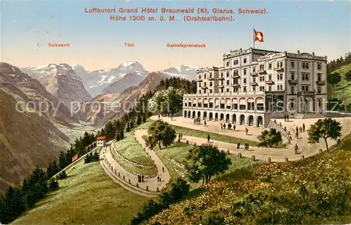 AK / Ansichtskarte Braunwald_GL Grand Hotel Braunwald Panorama Braunwald GL