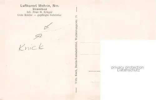 AK / Ansichtskarte Mohrin_Ostseebad_Moryn_PL Strandbad 