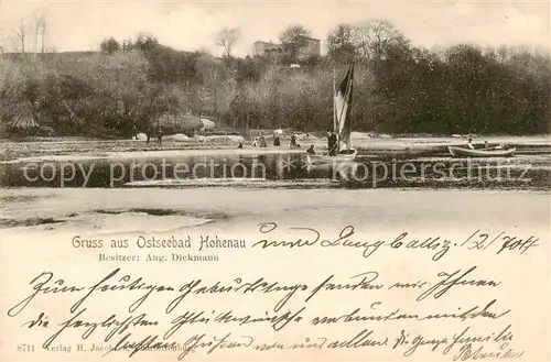 AK / Ansichtskarte Hohenau_Ahrenshoop_Ostseebad Strand Bootspartie 