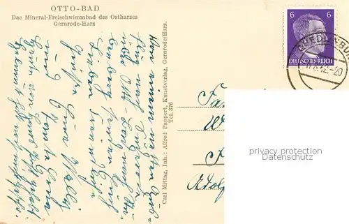 AK / Ansichtskarte Gernrode_Harz Otto Bad Gernrode Harz