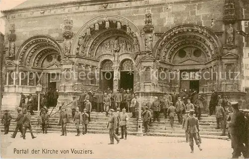 AK / Ansichtskarte Vouziers_08_Ardennes Portal der Kirche von Vouziers Feldpost 