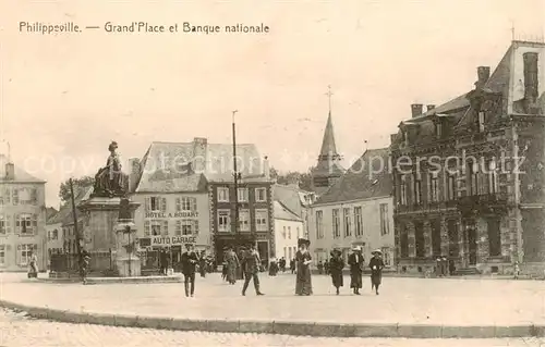 AK / Ansichtskarte Philippeville_Belgie Grand Place et Banque nationale 