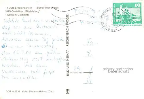 AK / Ansichtskarte Uder FDGB Erholungsheim Strasse der Einheit HOG Riedelsburg Konsum Gaststaette Uder