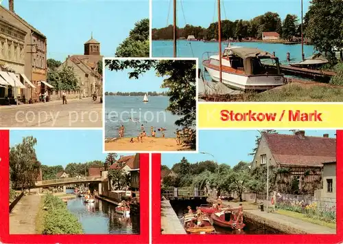 AK / Ansichtskarte Storkow_Mark Altstadt Am Storkower See Am Kanal An der Schleuse Storkow Mark