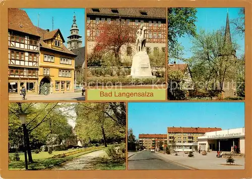 AK / Ansichtskarte Bad_Langensalza Erfurter Strasse Heimatmuseum Klagetor Karl Liebknecht Platz HO Kaufhalle Junge Welt Bad_Langensalza