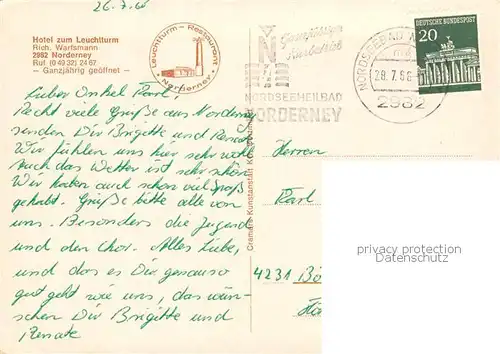 AK / Ansichtskarte Norderney_Nordseebad Hotel zum Leuchtturm Gastraeume Norderney_Nordseebad