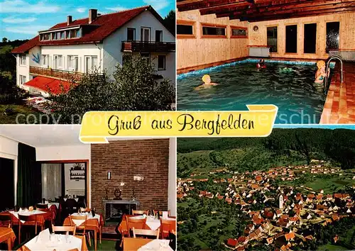 AK / Ansichtskarte Bergfelden Pension Birkhalde ADAC Haus Hallenbad Gaststube  Bergfelden