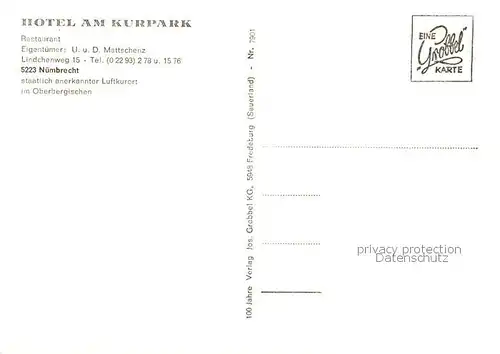 AK / Ansichtskarte Nuembrecht Hotel am Kurpark Nuembrecht