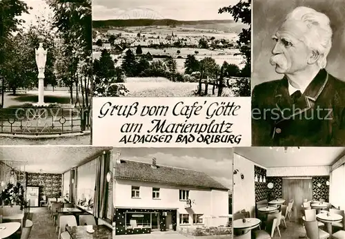 AK / Ansichtskarte Alhausen_Westfalen Baeckerei Cafe Goette Gastraeume Marienplatz Panorama  Alhausen_Westfalen