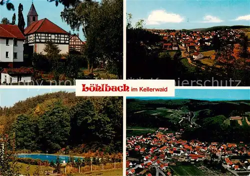 AK / Ansichtskarte Loehlbach Teilansichten Fliegeraufnahmen Schwimmbad Loehlbach