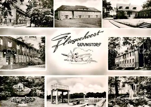 AK / Ansichtskarte Wunstorf Fliegerhorst Mannschaftsquartiere Offizierskasino Gedenkstaette Schwimmbad Wunstorf