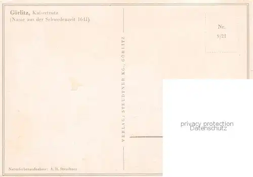 AK / Ansichtskarte Goerlitz__Sachsen Kaisertrutz 