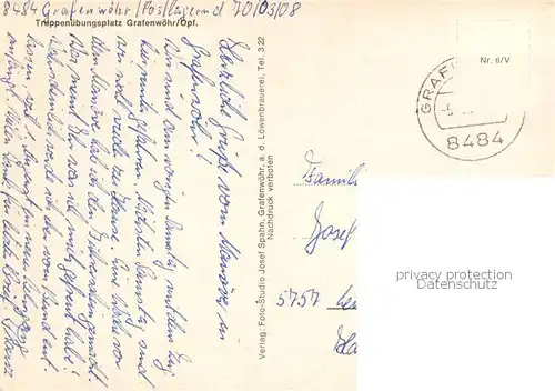 AK / Ansichtskarte Grafenwoehr_Truppenuebungsplatz US Army Training Aerea Lagereingang Hauptquartier Blick zum Wasserturm Grafenwoehr