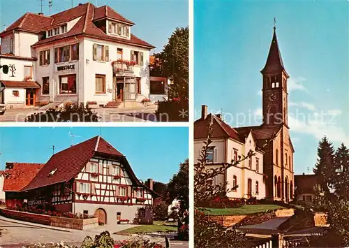 AK / Ansichtskarte Ohlsbach Gasthof Pension Rebstock Fachwerkhaus Kirche Ohlsbach