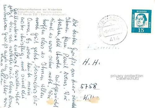 AK / Ansichtskarte Goetterswickerhamm_Niederrhein Partie am Rheim Dorfkirche Anlegestelle Dampfer Windmuehle Goetterswickerhamm