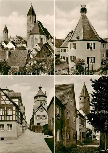 AK / Ansichtskarte 73833086 Gunzenhausen_Altmuehlsee Protest Kirche und Faerberturm mit Storchennest Gunzenhausen Altmuehlsee