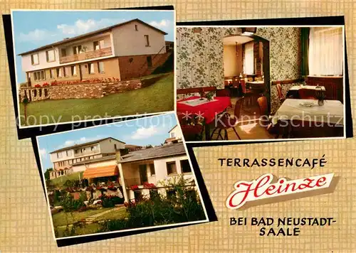 AK / Ansichtskarte 73833118 Bad_Neustadt Terrassencafe Heinze mit Gaestehaus Bad_Neustadt