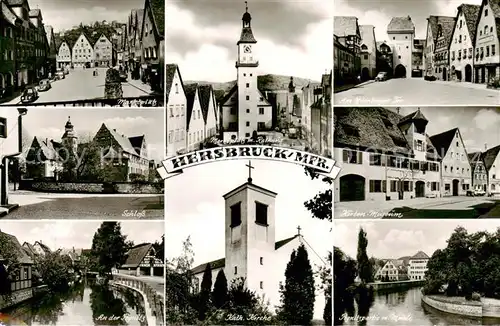 AK / Ansichtskarte  Hersbruck Marktplatz Schloss Rathaus Nuernberger Tor Hirten Museum Pegnitzpartie Kath Kirche Hersbruck