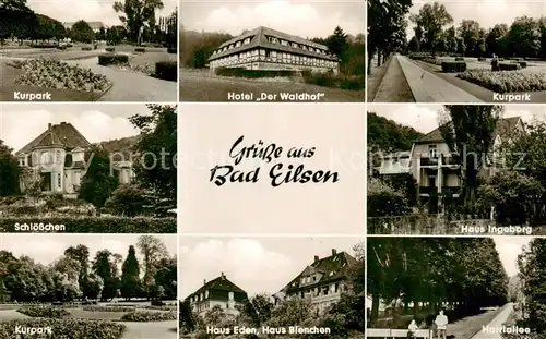 AK / Ansichtskarte  Bad_Eilsen Kurpark Hotel Der Waldhof Schloesschen Haus Eden Haus Bienchen Haus Ingeborg Harrlallee Bad_Eilsen