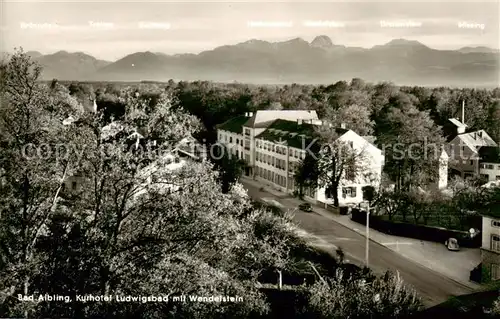 AK / Ansichtskarte  Bad_Aibling Kurhotel Ludwigsbad mit Wendelstein Bad_Aibling