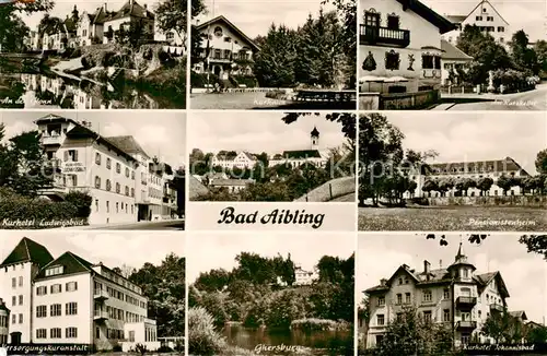 AK / Ansichtskarte  Bad_Aibling Glannpartie Kurhaus Kurhotel Ludwigsbad Versorgungskuranstalt Ghersburg Pensionistenheim Kurhotel Johannisbad Bad_Aibling