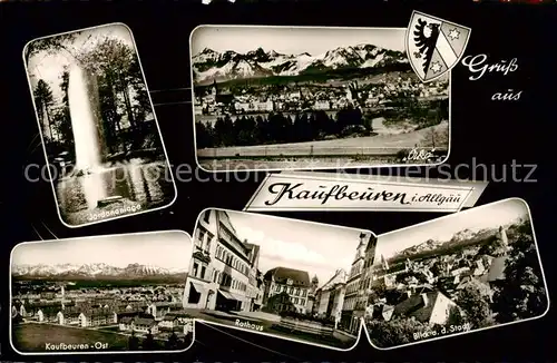 AK / Ansichtskarte  Kaufbeuren Jordananlage Kaufbeuren Ost Panorama Rathaus Stadtblick Kaufbeuren