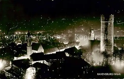 AK / Ansichtskarte 73833260 Ravensburg__Wuerttemberg bei Nacht 