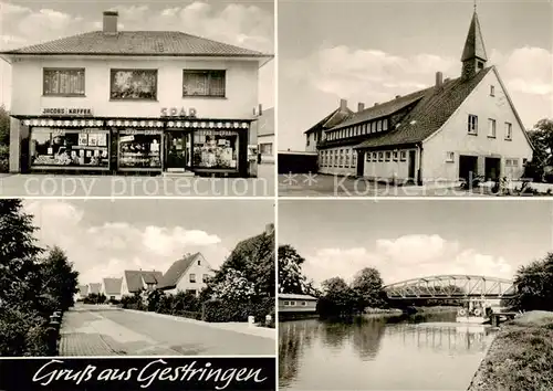 AK / Ansichtskarte Gestringen Spar Markt Wohnsiedlung Partie am Fluss Bruecke Gestringen