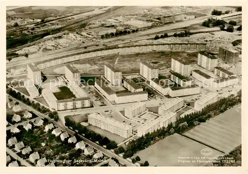 AK / Ansichtskarte Malmoe_Sweden Segevang Fliegeraufnahme 