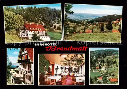 AK / Ansichtskarte Brandmatt_Schwarzwald Berghotel Brandmatt Panorama Terrasse Gastraum Brandmatt Schwarzwald