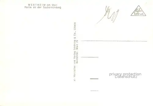 AK / Ansichtskarte Wertheim_Main Partie an der Taubermuendung Wertheim Main