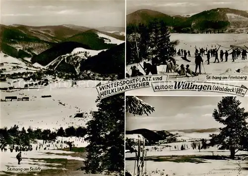 AK / Ansichtskarte Willingen_Sauerland Panorama Skihang am Skilift Eichenkreuzheim am Ettelsberg  Willingen_Sauerland