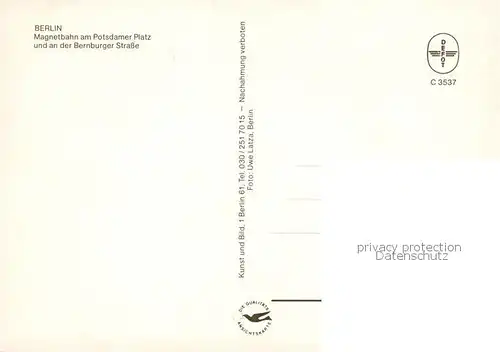 AK / Ansichtskarte Berlin Magnetbahn am Potsdamer Platz Magnetbahnhof Bernburger Strasse Berlin