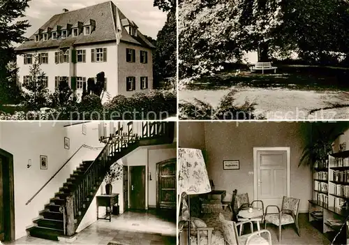 AK / Ansichtskarte Holzhausen_Porta_Westfalica DRK Muetterkurheim Treppenaufgang Bibliothek Park Holzhausen_Porta