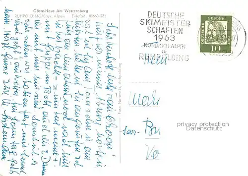 AK / Ansichtskarte Ruhpolding Gaeste Haus Am Westernberg Ruhpolding