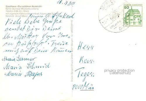 AK / Ansichtskarte Westerbuchberg Gasthaus Zur schoenen Aussicht Westerbuchberg