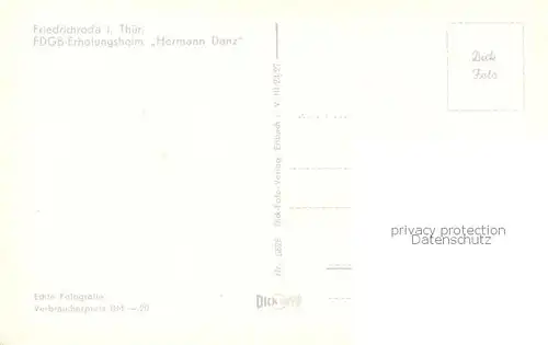 AK / Ansichtskarte Friedrichroda FDGB Erholungsheim Hermann Danz Friedrichroda