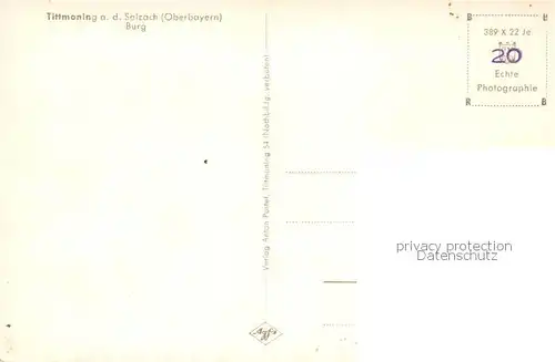 AK / Ansichtskarte Tittmoning_Salzach Burg Fliegeraufnahme Tittmoning Salzach