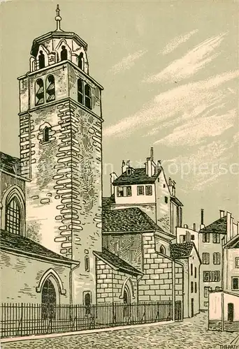 AK / Ansichtskarte Geneve_GE Temple de la Madeleine et rue Toutes ames Geneve_GE