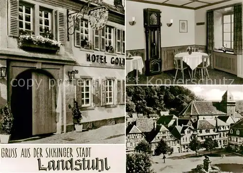 AK / Ansichtskarte Landstuhl Hotel Goldener Adler Gaststube Marktplatz Landstuhl