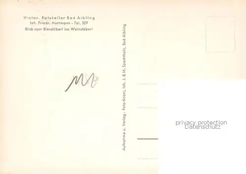 AK / Ansichtskarte Bad_Aibling Historischer Ratskeller Bierstueberl Bad_Aibling