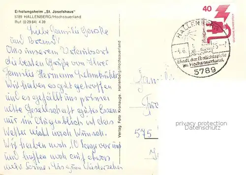 AK / Ansichtskarte Hallenberg Erholungsheim St Josefshaus Hallenberg