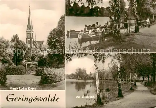 AK / Ansichtskarte Geringswalde Martin Luther Kirche Gondelstation Am Grossteich Geringswalde