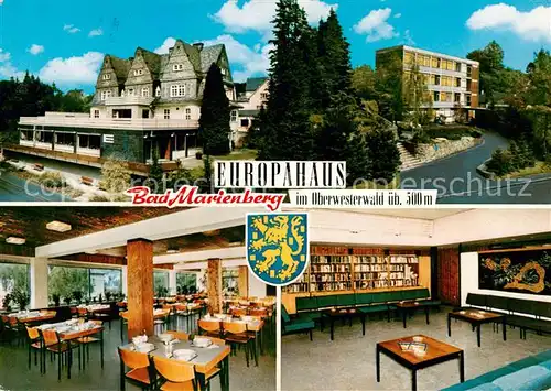 AK / Ansichtskarte Bad_Marienberg Europahaus Speisesaal Bibliothek Bad_Marienberg