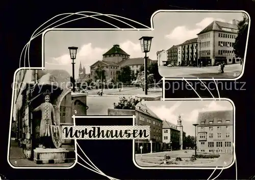 AK / Ansichtskarte Nordhausen__Harz Roland Theater Rautenstrasse Lutherplatz 