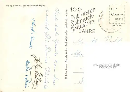 AK / Ansichtskarte Neugablonz Orts und Teilansichten Kirche Neugablonz